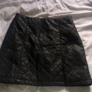 Black leather skirt